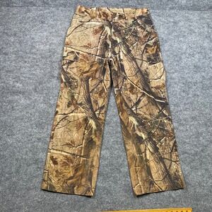 Gander Mountain Mens Realtree Camo Cargo Pants Size L Adjustable Waist 35x30